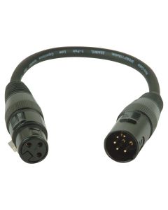 ADJ 5 Pin Male XLR to a 3 Pin Female XLR turnaround