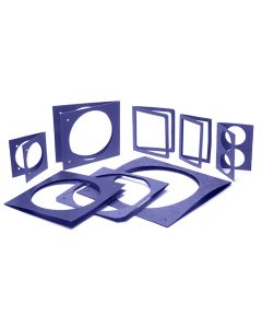 group of city theatrical mainframe color gel filter holders all in fiberboard in the color lavender